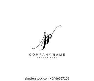 Initial JP beauty monogram and elegant logo design, handwriting logo of initial signature, wedding, fashion, floral and botanical with creative template.