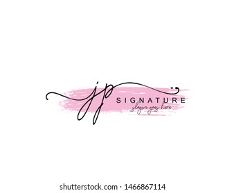 Initial JP beauty monogram and elegant logo design, handwriting logo of initial signature, wedding, fashion, floral and botanical with creative template.