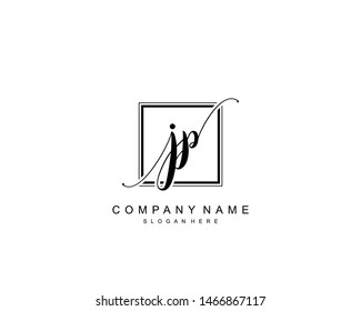 Initial JP beauty monogram and elegant logo design, handwriting logo of initial signature, wedding, fashion, floral and botanical with creative template.