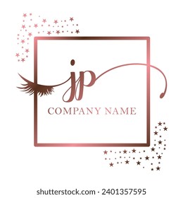 Initial JP calligraphy company eye and eyelash handwriting