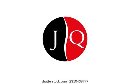 Initial JQ letter Logo With Swoosh Design Graphic Vector Template for Business and Company Identity.