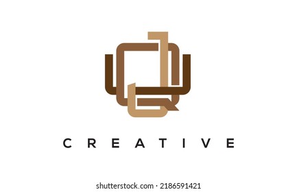 initial JQU, UQJ letters Monogram Logo. Creative Modern JQU, UQJ Letters icon vector Illustration.