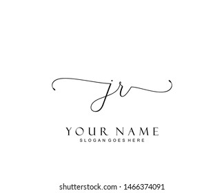 Initial JR beauty monogram and elegant logo design, handwriting logo of initial signature, wedding, fashion, floral and botanical with creative template.