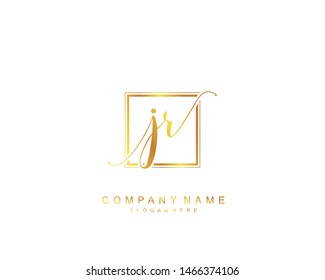 Initial JR beauty monogram and elegant logo design, handwriting logo of initial signature, wedding, fashion, floral and botanical with creative template.