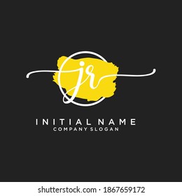 Initial JR beauty monogram and elegant logo design, handwriting logo of initial signature, wedding, fashion, floral and botanical with creative template.