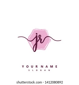 Initial JR handwriting logo template vector