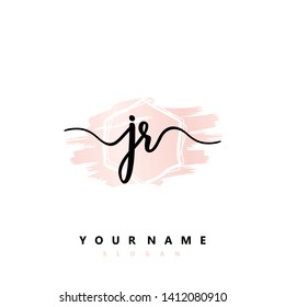 Initial JR handwriting logo template vector