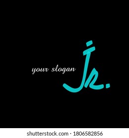 vector de plantilla de logotipo de escritura a mano de JR inicial