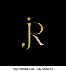 Plantilla de logotipo de carta de lujo JR inicial