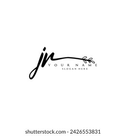 Initial JR logo handwriting floral typography ornament