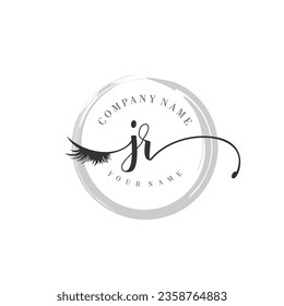 Initial JR monogram eye and eyelash handwriting