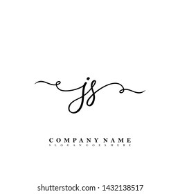 Initial JS beauty handwriting logo