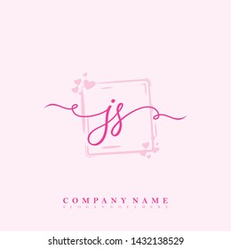Initial JS beauty handwriting logo