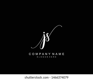 Initial JS beauty monogram and elegant logo design, handwriting logo of initial signature, wedding, fashion, floral and botanical with creative template.