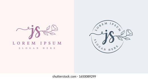 Initial js feminine logo collections template - vector