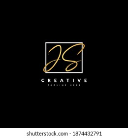 Initial JS handwritten signature logotype. Typography for company and business logo. Vector logo design.