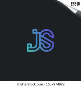 Initial JS Logo monogram design template. Simple elegant shape style modern logo.