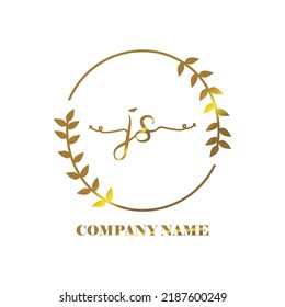 initial JS logo vector handwriting signature Elegant branding art