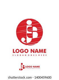 Initial JS negative space logo with circle template