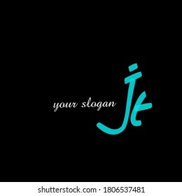 Initial Jt handwriting logo template vector