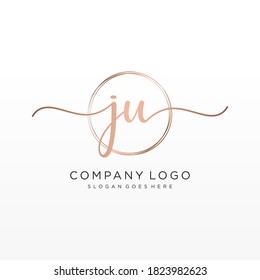 Initial JU beauty monogram and elegant logo design, handwriting logo of initial signature, wedding, fashion, floral and botanical with creative template.