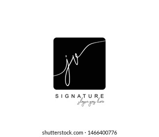 Initial JV beauty monogram and elegant logo design, handwriting logo of initial signature, wedding, fashion, floral and botanical with creative template.