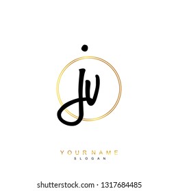 Initial JV handwriting logo vector