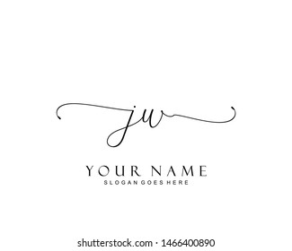 Initial JW beauty monogram and elegant logo design, handwriting logo of initial signature, wedding, fashion, floral and botanical with creative template.