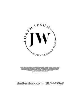 Initial JW Beauty Monogram und elegantes Logo Design, Handschrift Logo der ersten Signatur, Hochzeit, Mode, Blumen und botanisch mit kreativen Vorlage.