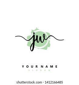 Initial JW handwriting logo template vector