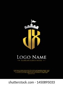 initial JW letter with shield style logo template vector
