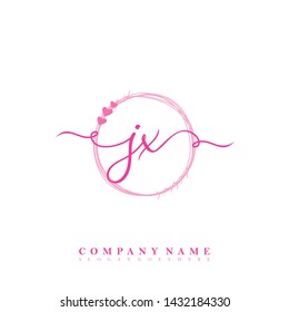 Initial JX beauty handwriting logo