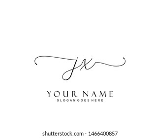 Initial JX beauty monogram and elegant logo design, handwriting logo of initial signature, wedding, fashion, floral and botanical with creative template.