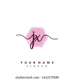 Initial JX handwriting logo template vector