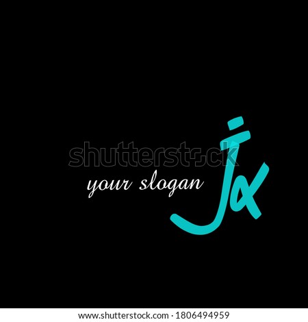 Initial Jx handwriting logo template vector