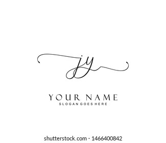 Initial JY beauty monogram and elegant logo design, handwriting logo of initial signature, wedding, fashion, floral and botanical with creative template.