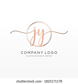 Initial JY  beauty monogram and elegant logo design, handwriting logo of initial signature, wedding, fashion, floral and botanical with creative template.