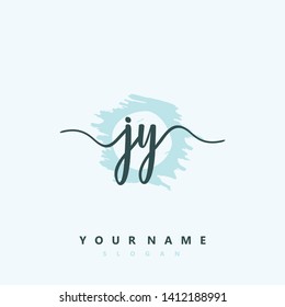 Initial JY handwriting logo template vector