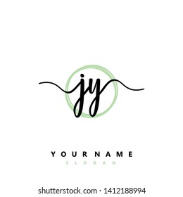 Initial JY handwriting logo template vector