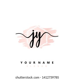 Initial JY handwriting logo template vector