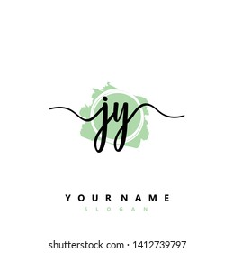 Initial JY handwriting logo template vector