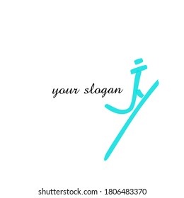 Initial Jy handwriting logo template vector