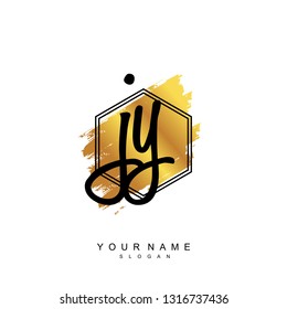 Initial JY handwriting logo vector