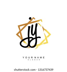 Initial JY handwriting logo vector