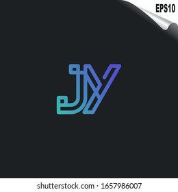 Initial JY Logo monogram design template. Simple elegant shape style modern logo.