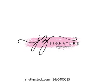 Initial JZ beauty monogram and elegant logo design, handwriting logo of initial signature, wedding, fashion, floral and botanical with creative template.