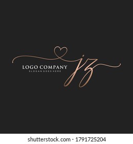 Initial JZ beauty monogram and elegant logo design, handwriting logo of initial signature, wedding, fashion, floral and botanical with creative template.