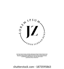 Initial JZ beauty monogram and elegant logo design, handwriting logo of initial signature, wedding, fashion, floral and botanical with creative template.