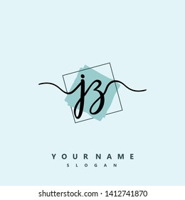 Initial JZ handwriting logo template vector