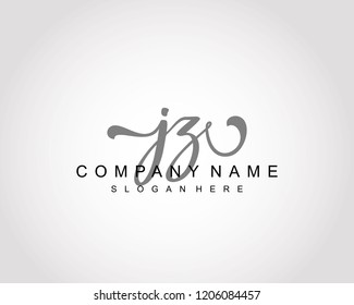 Initial JZ handwriting logo vector